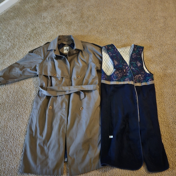 J. Gallery ~ Vintage ~ Woman Size 13/14~ Light Brown Long Raincoat Trench - Picture 4 of 13